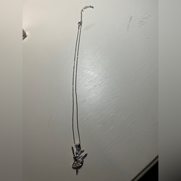 Girls 16” silver necklace with 2” extender. Has a ballerina pendant with stones. - Picture 1 of 2
